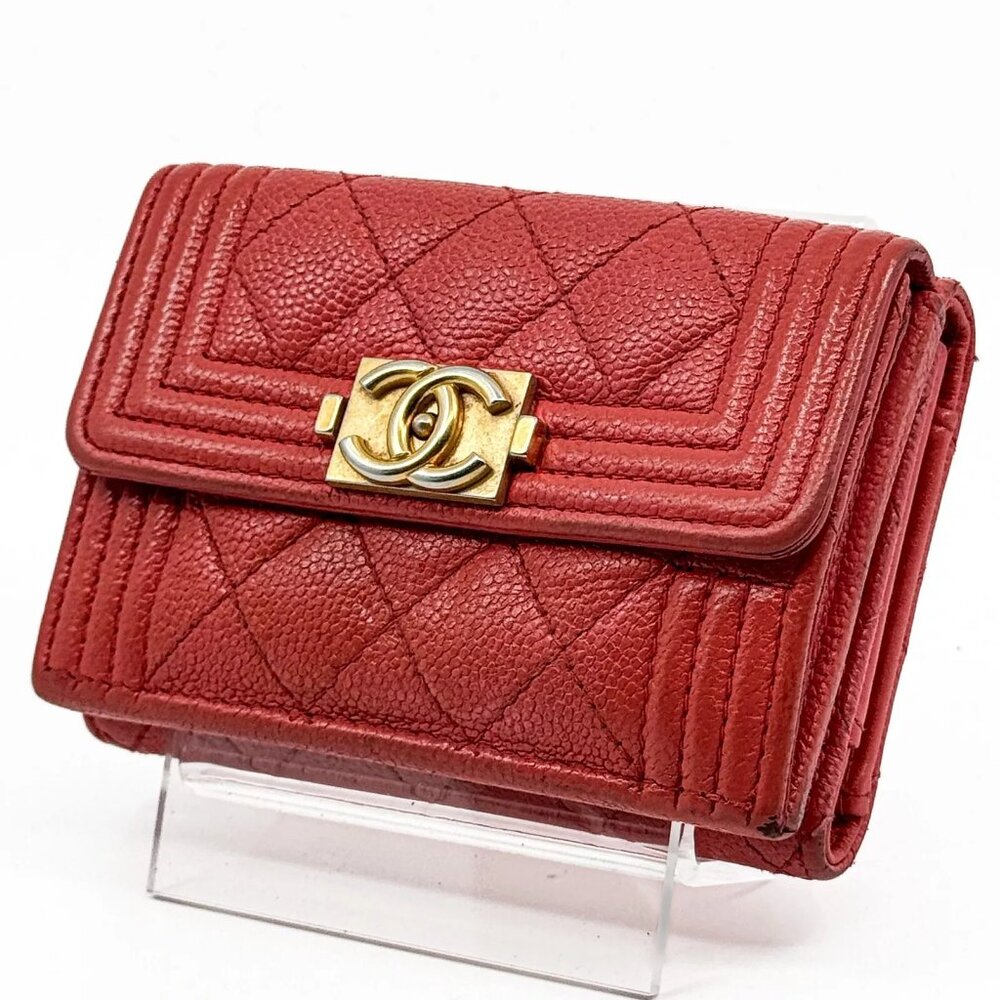 ❤️CHANEL Boy Chanel / Matelasse Trifold Wallet Pink❤️